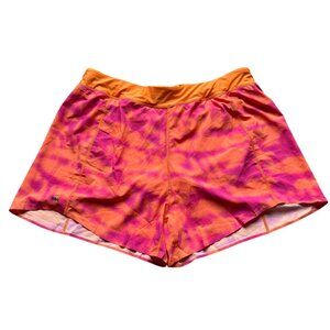 Janji Womens Cadence Shorts 4" XL Orange & Pink Tie-Dye Lightweight Polyester